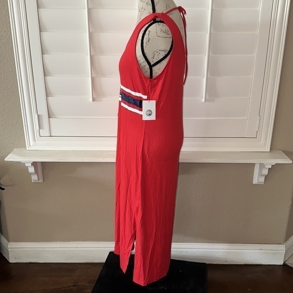 Los Angeles Angels G-III 4Her by Carl Banks Red/Navy Opening Day Maxi Dress - Picture 5 of 13